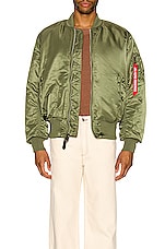 ALPHA INDUSTRIES MA-1 Bomber Jacket in Sage, view 4, click to view large image.