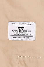 ALPHA INDUSTRIES Cotton Car Coat in Vintage Khaki, view 3, click to view large image.