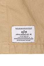 ALPHA INDUSTRIES Mixed Media Shirt Jacket in Vintage Khaki, view 3, click to view large image.
