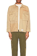 ALPHA INDUSTRIES Mixed Media Shirt Jacket in Vintage Khaki, view 4, click to view large image.