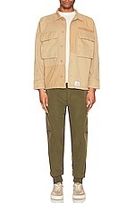 ALPHA INDUSTRIES Mixed Media Shirt Jacket in Vintage Khaki, view 5, click to view large image.