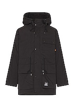 ALPHA INDUSTRIES M-65 Mod Hooded Field Jacket in Black, view 1, click to view large image.