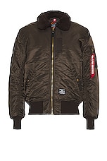 ALPHA INDUSTRIES B-15 Mod Flight Jacket in Chocolate, view 1, click to view large image.