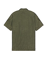 ALPHA INDUSTRIES Short Sleeve Washed Fatigue Shirt Jacket in Og-107 Green, view 2, click to view large image.