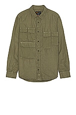 ALPHA INDUSTRIES Long Sleeve Multi Pocket Shirt in Og-107 Green, view 1, click to view large image.