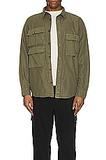 ALPHA INDUSTRIES Long Sleeve Multi Pocket Shirt in Og-107 Green, view 3, click to view large image.