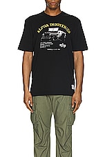 ALPHA INDUSTRIES Jeep Tee in Black, view 3, click to view large image.