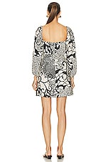 Alexis Ellora Dress in Black & Cream Print, view 4, click to view large image.