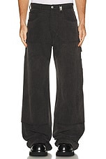 Alexander McQueen Carpenter Denim Trousers in Washed Charcoal, view 6, click to view large image.