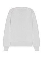 Alexander McQueen Logo Embroidered Crew Neck Jumper in Spring Blue, view 2, click to view large image.