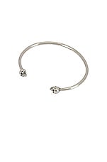 Alexander McQueen Thin Twin Bracelet in Silver, view 1, click to view large image.