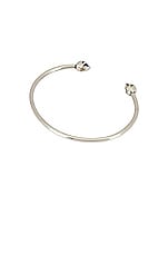 Alexander McQueen Thin Twin Bracelet in Silver, view 2, click to view large image.