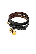 Alexander McQueen Double Wrap Bracelet in Black, view 1, click to view large image.