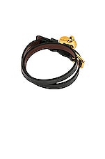 Alexander McQueen Double Wrap Bracelet in Black, view 2, click to view large image.