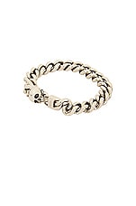 Alexander McQueen Skull Chain Bracelet in Silver, view 1, click to view large image.