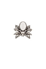 Alexander McQueen Spider Ring in Light Antique Silver, view 1, click to view large image.