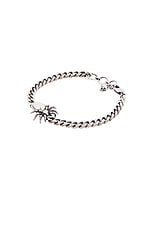 Alexander McQueen Spider Chain Bracelet in Light Antique Silver, view 1, click to view large image.