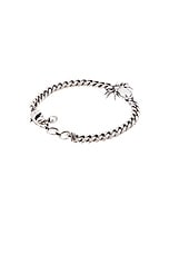 Alexander McQueen Spider Chain Bracelet in Light Antique Silver, view 2, click to view large image.