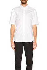 Alexander McQueen Short Sleeve Shirt in White, view 3, click to view large image.