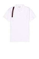 Alexander McQueen Logo Tape Harness Polo in White, view 1, click to view large image.
