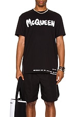 Alexander McQueen T-Shirt in Black & Mix, view 3, click to view large image.