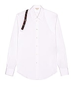 Alexander McQueen Organic Stretch Popline Shirt in White, view 1, click to view large image.
