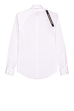 Alexander McQueen Organic Stretch Popline Shirt in White, view 2, click to view large image.