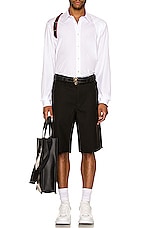 Alexander McQueen Organic Stretch Popline Shirt in White, view 4, click to view large image.