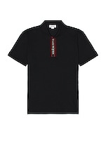 Alexander McQueen Logo Tape Dtl Polo in Black & Mix, view 1, click to view large image.
