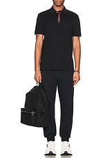 Alexander McQueen Logo Tape Polo in Black & Mix, view 4, click to view large image.