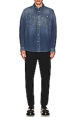Alexander McQueen Dart Denim Shirt in Blue Washed, view 4, click to view large image.