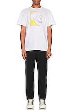Alexander McQueen T-shirt in White & Yellow, view 4, click to view large image.