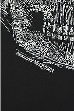 Alexander McQueen Crystal Skull Print T-shirt in Black & White, view 3, click to view large image.