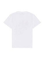Alexander McQueen Obscured Skull Print T-shirt in White, Red, & Black, view 2, click to view large image.