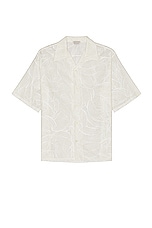 Alexander McQueen Printed Hawaiian Shirt in Optical White, view 1, click to view large image.
