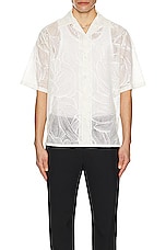 Alexander McQueen Printed Hawaiian Shirt in Optical White, view 4, click to view large image.