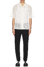 Alexander McQueen Printed Hawaiian Shirt in Optical White, view 5, click to view large image.