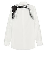 Alexander McQueen Dragonfly Printed Shirt in White & Black, view 2, click to view large image.