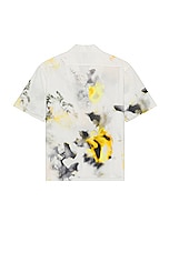 Alexander McQueen Printed Hawaiian Shirt in White & Yellow, view 2, click to view large image.