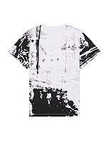 Alexander McQueen Allover Fold Print T-shirt in White & Black, view 2, click to view large image.
