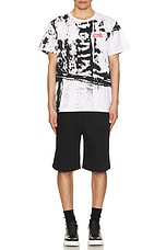 Alexander McQueen Allover Fold Print T-shirt in White & Black, view 5, click to view large image.