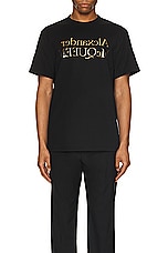 Alexander McQueen T-shirt in Black & Gold, view 3, click to view large image.