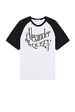 Alexander McQueen T-shirt in White & Black, view 1, click to view large image.