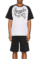 Alexander McQueen T-shirt in White & Black, view 3, click to view large image.