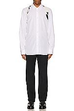 Alexander McQueen Half Charm Harness Shirt in Optical White, view 4, click to view large image.