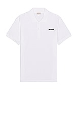 Alexander McQueen Piquet Polo in Optical White, view 1, click to view large image.