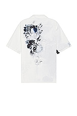 Alexander McQueen Hawaiian Floral Shirt in Black & White, view 2, click to view large image.