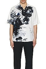 Alexander McQueen Hawaiian Floral Shirt in Black & White, view 3, click to view large image.
