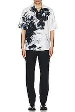 Alexander McQueen Hawaiian Floral Shirt in Black & White, view 4, click to view large image.