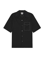 Alexander McQueen Stitching Short Sleeve Shirt in Black, view 1, click to view large image.
